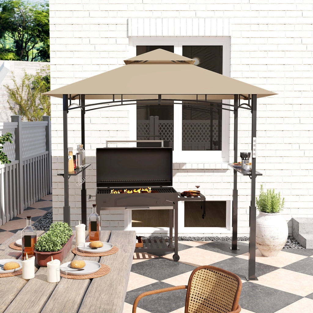 Tendone da giardino a due piani con LED ¨C zephmum ¨C kaki 240x150x250 cm