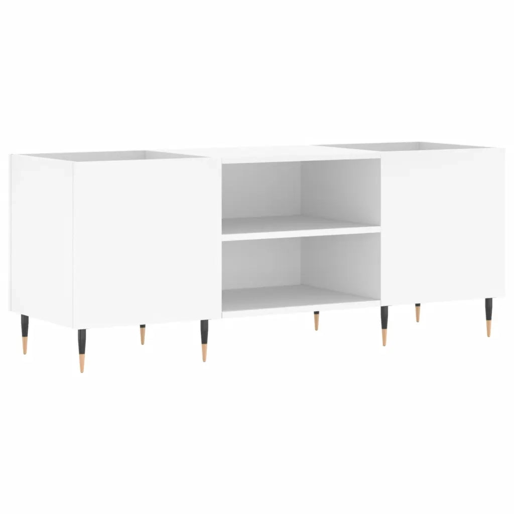 Mobile Porta Dischi Bianco 121x38x48 cm in Legno Multistrato 831668