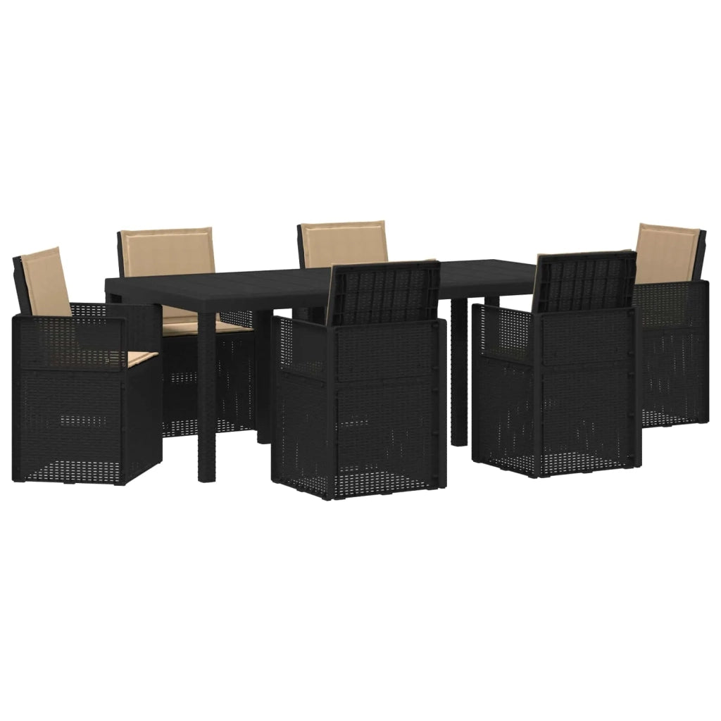 Set da Pranzo per Giardino 7 pcs Antracite e Tortora PP