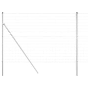 Recinzione da Giardino | Recinzione con Posto Argento 1,5 x 10 m Acciaio e PVC