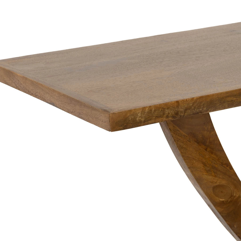 Mobile da ingresso in legno marrone fatto a mano, 120x35x74h cm