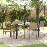 Set da Pranzo da Giardino 5 Pezzi Beige Polyrattan