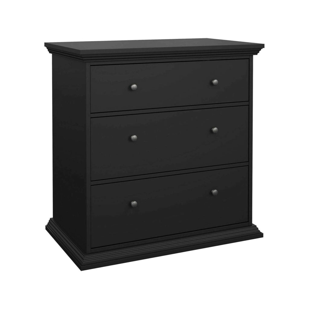 Cassettiera Domeng, Settimino multiuso, Comò camera da letto, Mobile con cassetti, 86x52 h88 cm, Nero