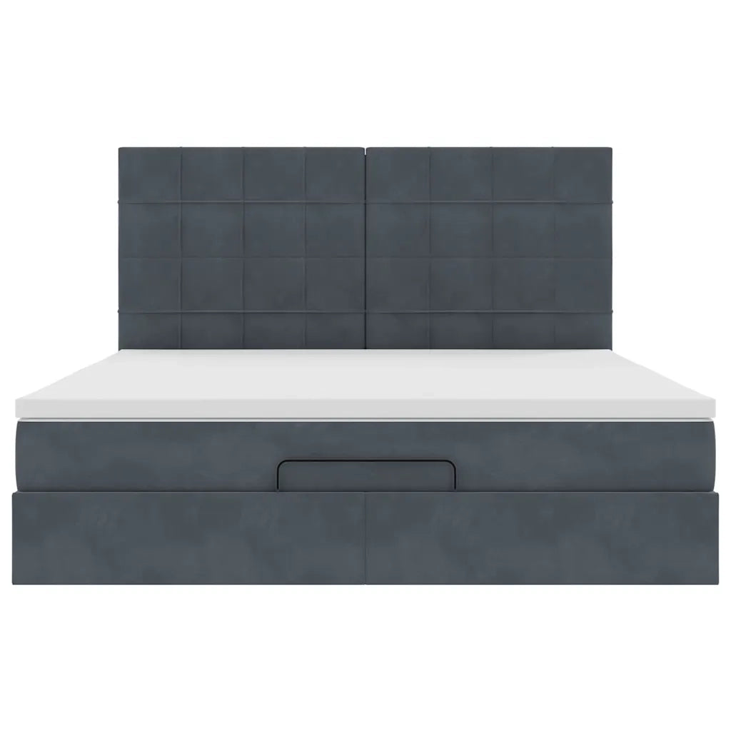 vidaXL Struttura Letto Pouf con Materassi 160x200 cm in Velluto