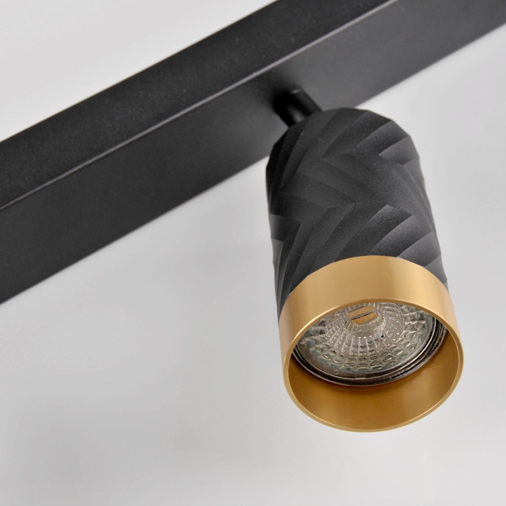Plafoniera/Applique 6 luci nero-oro GU10 Arras Polux