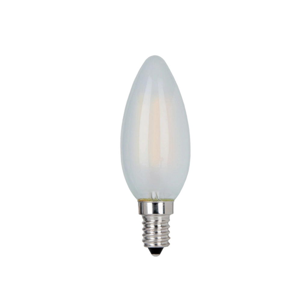 Alcapower Lampadina LED Oliva C35 Vetro Frost 4W E14 540lm 3000K Luce Calda 360° - Efficienza Energetica Classe D - Durata 25000 Ore Alta Qualità