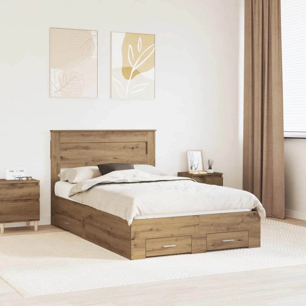 Struttura del letto Rovere artigianale 120 x 190 cm 3410010