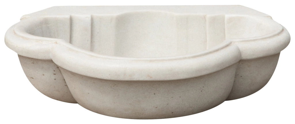 Biscottini Lavandino in marmo bianco L57xPR37xH16 cm Vasca realizzata completamente