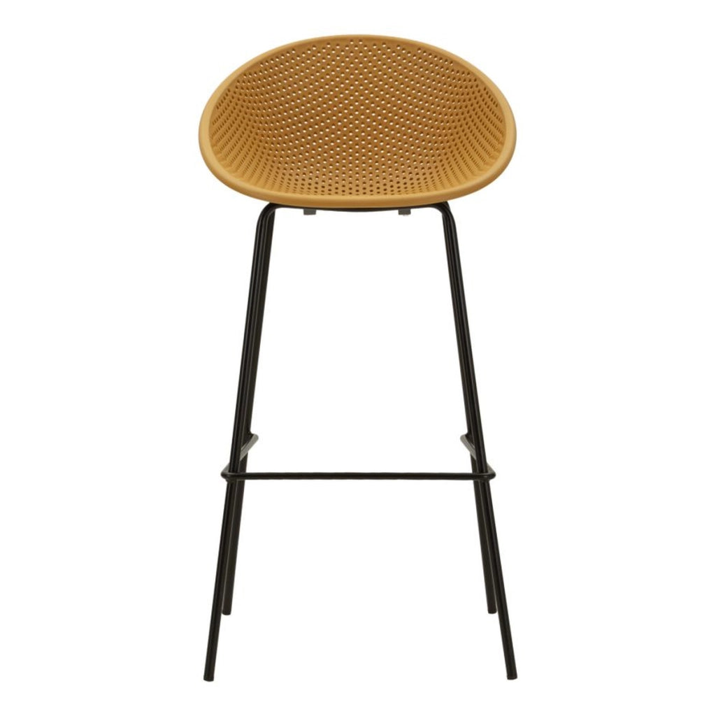 Set di 2 Sgabelli Alti VKH1088, Giallo, Metallo, 50x50x98 cm