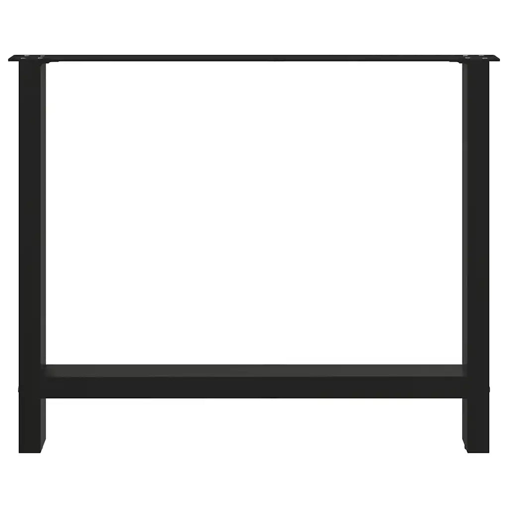 vidaXL Gambe per tavolo da pranzo nere 2 pz 100x(72-73) cm in acciaio