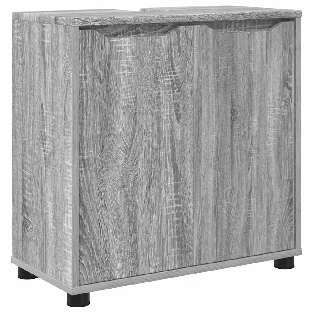 Set di mobili per il bagno con cassetto 3 pcs Grigio Sonoma