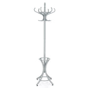 Appendiabiti da terra con 12 ganci 51 x 51 x 184 cm design contemporaneo per corridoio legno grigio 20_0018178