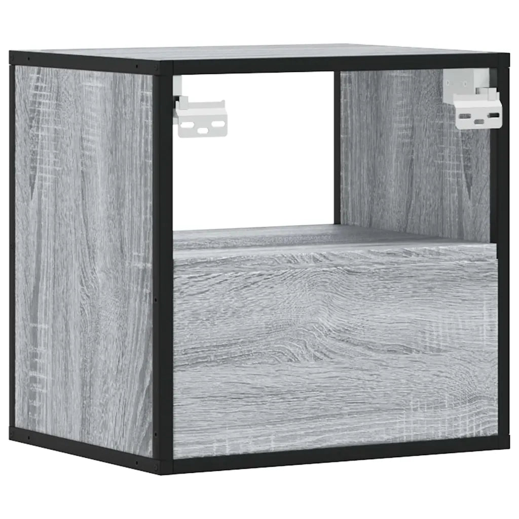 Comodino a Muro Grigio Sonoma 40x31x39,5 cm 848740