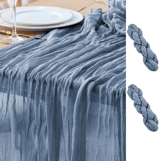 2 pezzi di tovagliolo per il formaggio 300 x 90 cm tovagliolo stoffato blu boho trasparente tovagliolo per il matrimonio set di tovaglioli per la doccia di nozze set di tovaglioli per il party tovagliolo per il formaggio rustico