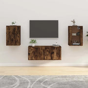 Mobili Porta TV a Parete 2 pz Rovere Fumo 40x34,5x60 cm 816667