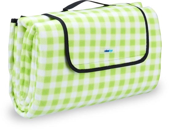 Pavimento da picnic 200x200 - deken di piuma - tavolo da picnic all'aperto - pavimento da spiaggia - verde-bianco