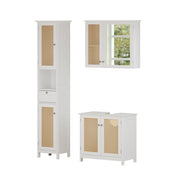 Vicco Set di mobili da bagno Bianco 3 pezzi, con colonna