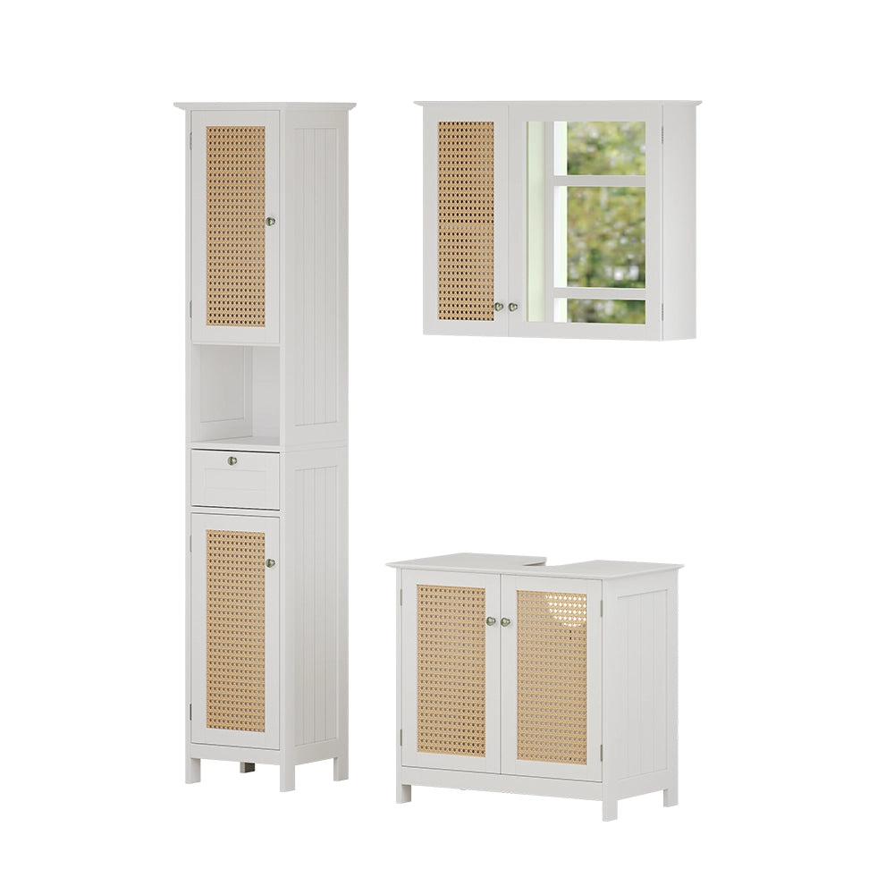 Vicco Set di mobili da bagno Bianco 3 pezzi, con colonna