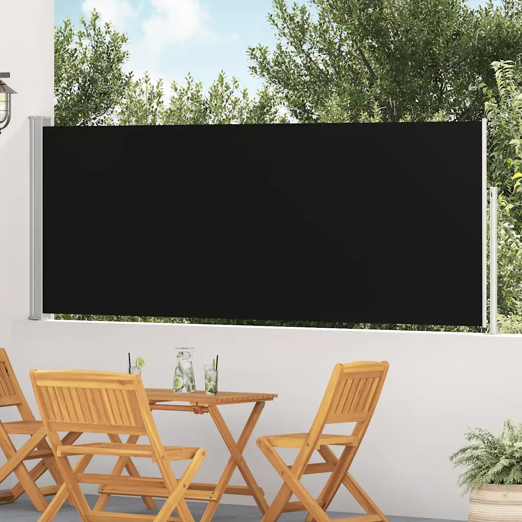 Tenda da Sole | Tenda laterale Retrattile per Patio 120x500 cm Nero