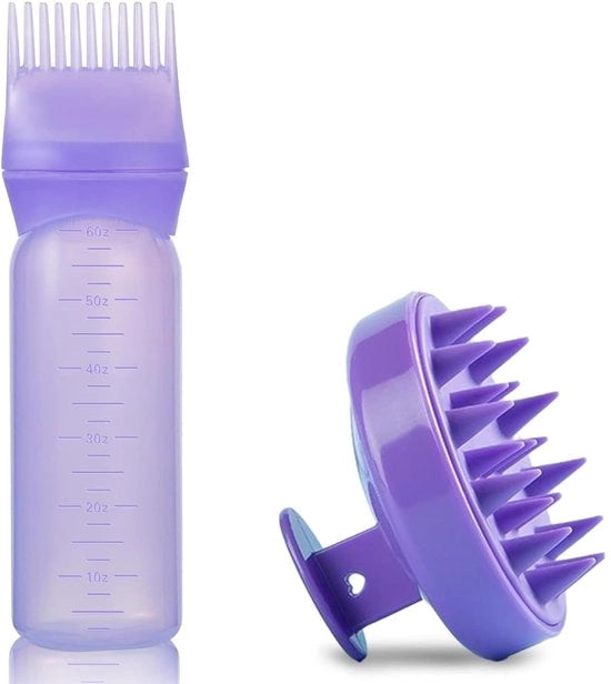 Applicatore di olio capillare 60 ml - Dosing preciso - Spazzola per massaggi capillari - Utilizzo in casa/salón - Facile da utilizzare - Distribuzione efficiente