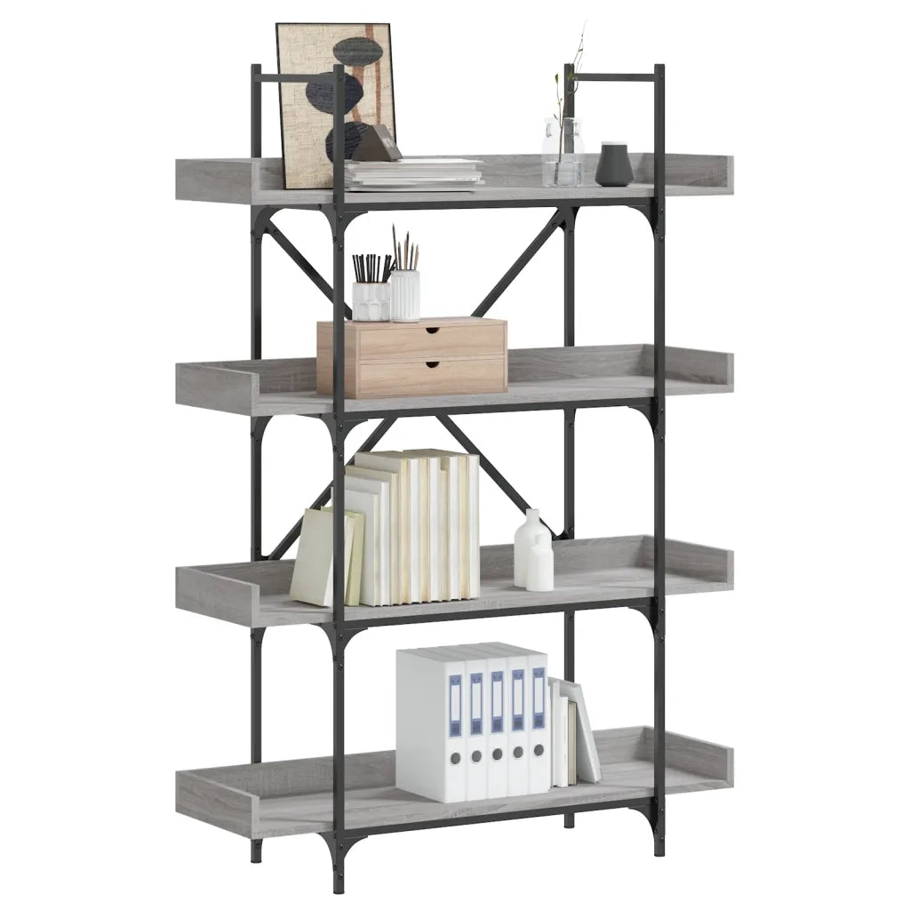 Libreria 4 Ripiani Grigio Sonoma 100x33x145,5 Legno Multistratocod mxl 110374