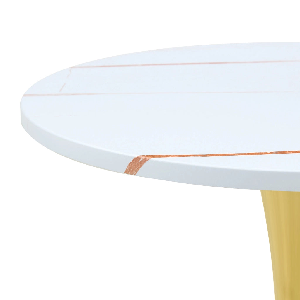 Tavolino basso rotondo con piano in MDF termoformato base in metallo stile contemporaneo per soggiorno e sala da pranzo
