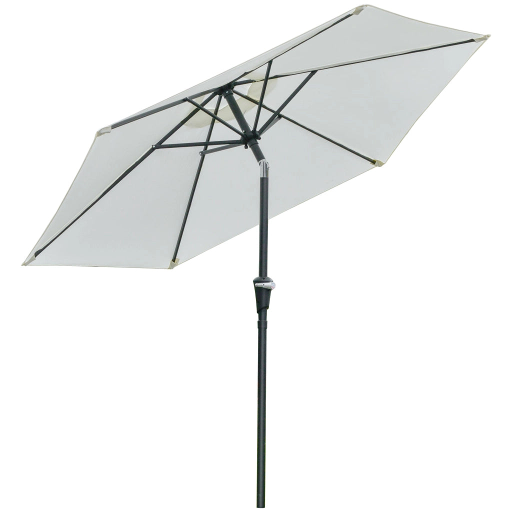 Ombrellone da Giardino Ø2,27m in Metallo e Poliestere Bianco Crema