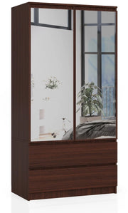 Armadio AKORD S90 Wengé 90 cm 2 ante 2 cassetti 90x51x180 cm