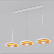 Lampada a sospensione Skin in acciaio bianco con dettagli arancioni