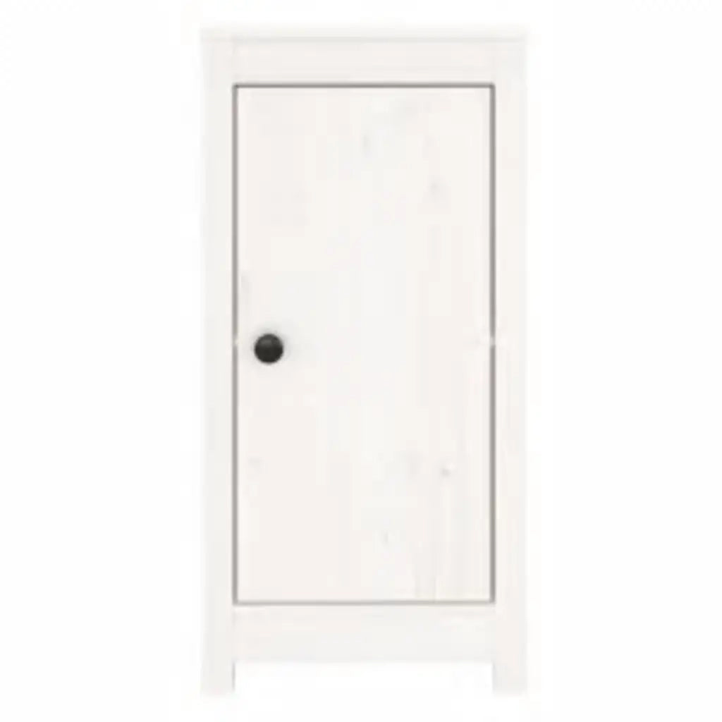 Credenza Bianca 39x35x80 cm in Legno Massello di Pino 813726