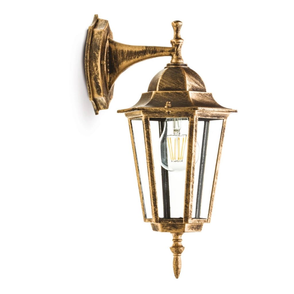 Applique esterna retro oro down 1xE27 IP54 LO4102 Kobi