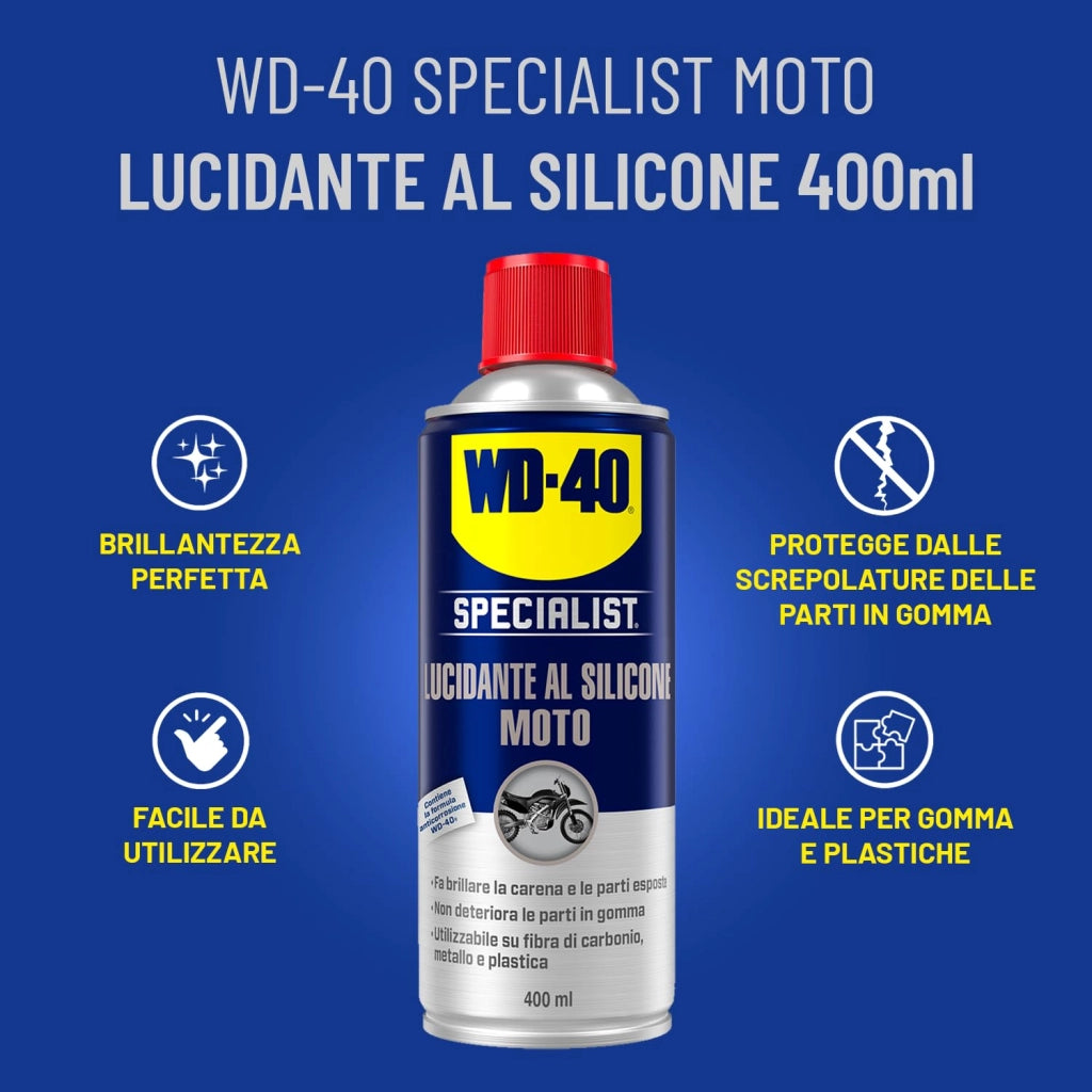 WD40 Specialist Moto Spray Lucidante al Silicone 400 ml Spray WD40