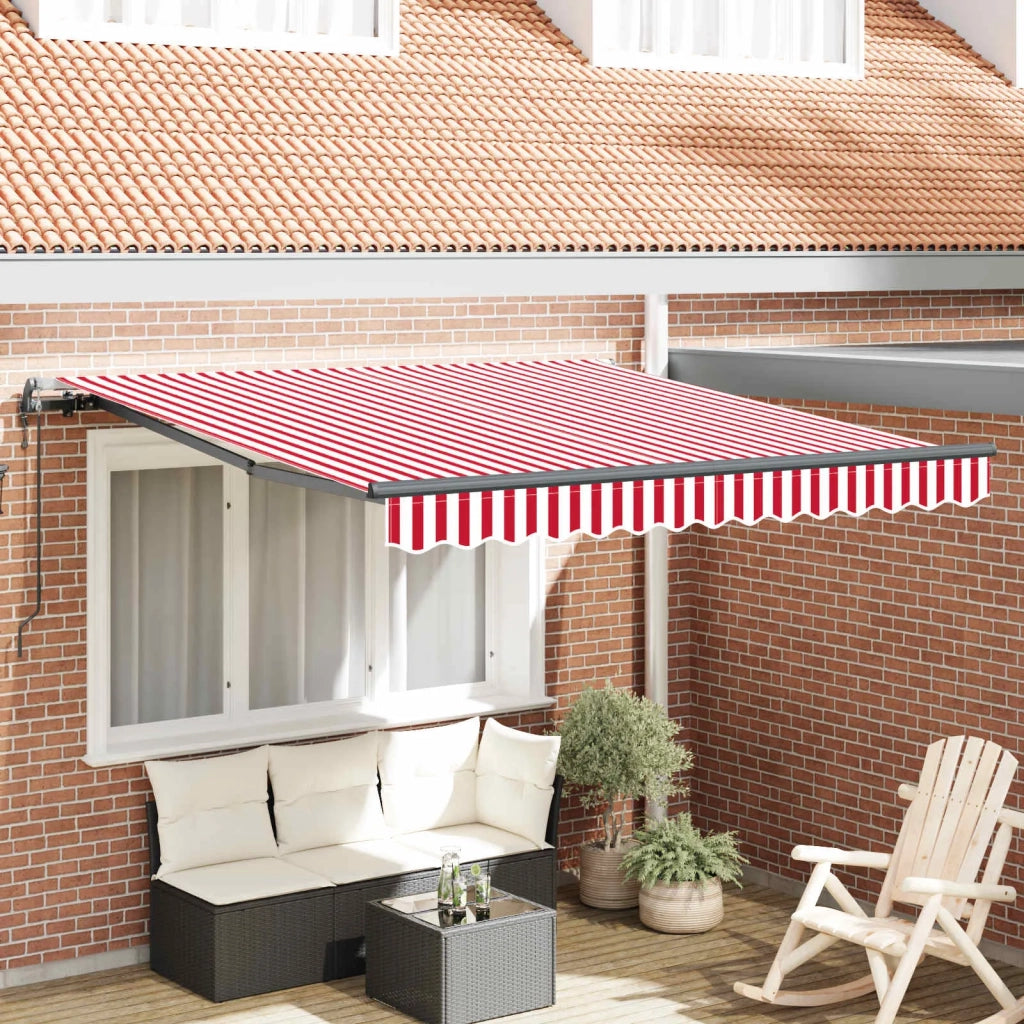 Tenda Retrattile Rosso e Bianco 350 x 250 cm 3330273