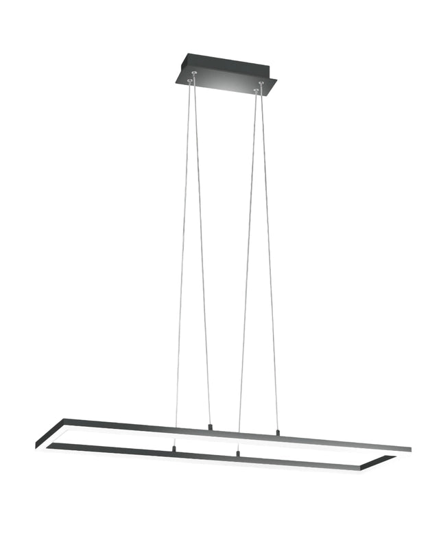 Plafoniera Bard A Sospensione A Led 52W Antracite 3394-45-282 Fabas Luce
