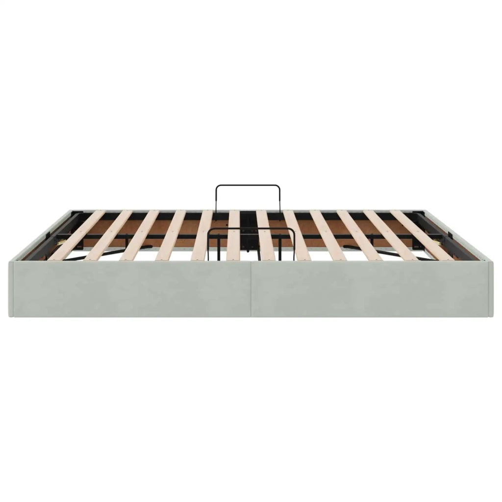 Letto ottomano Grigio Chiaro 160 x 200 cm Velluto