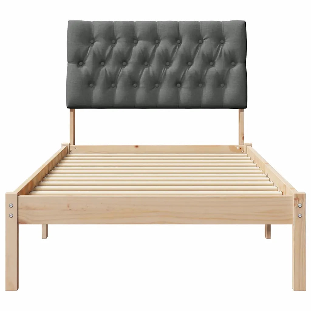 Letto con Testiera Rivestita-Struttura Letto con Testiera Marrone 90 x 200 cm 880413