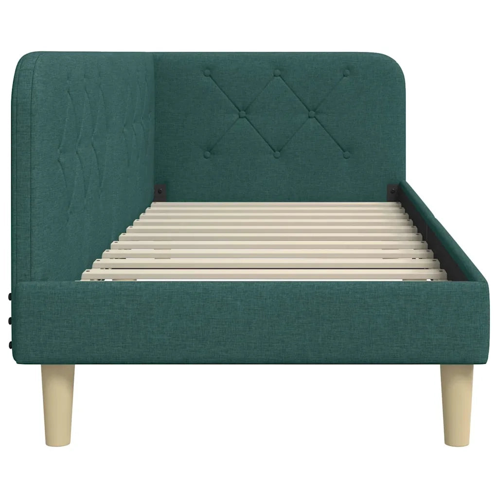 Cornice del letto ad angolo Verde Scuro 80 x 200 cm Tessuto 42016557