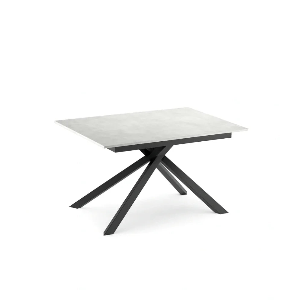 Tavolo da pranzo allungabile effetto cemento bianco Pluto 140-190x90 cm fino a 8 posti Made in Italy | Duzzle