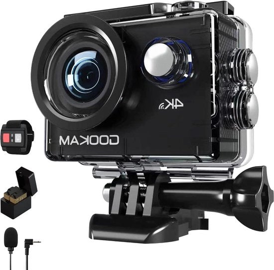 Bodycam 4K 30fps wifi camera acqua resistente angolo di vista 40m-170 gradi microfono esterno 24G telecomando EIS-2 batterie 1050 mAh set di accessori - GO 2