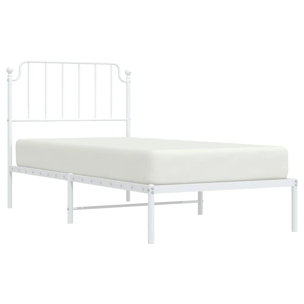 Giroletto con Testiera Metallo Bianco 90x200 cm 373929