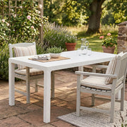 Tavolo da esterno Pickering, Base per picnic, Piano da pranzo da giardino, Banco outdoor multiuso, 95x161 h75 cm, Bianco