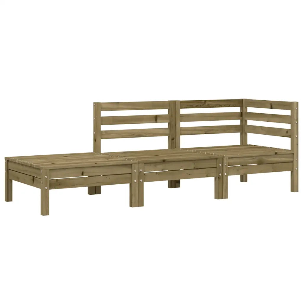 Divano da esterno-Divano da Giardino a 3 Sedute in Legno Impregnato di Pino 614785