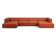 Cosmopolitan Design - Divano panoramico "Arendal" 6 posti in ciniglia terracotta 