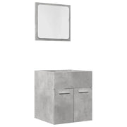 Set Mobili da Bagno | Armadio da bagno 2 pz Grigio Cemento in Legno Multistrato