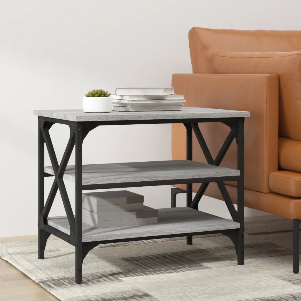 Tavolino-Tavolino da soggiorno-Tavolo Grigio Sonoma 55x38x45 cm in Legno Multistrato