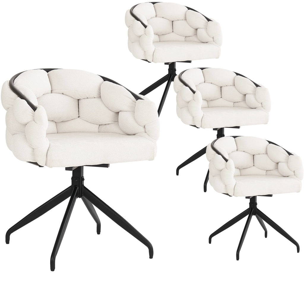 Sedia lussuosa girevole 360¡ã - Zephmum- Beige, schienale ergonomico, stile moderno