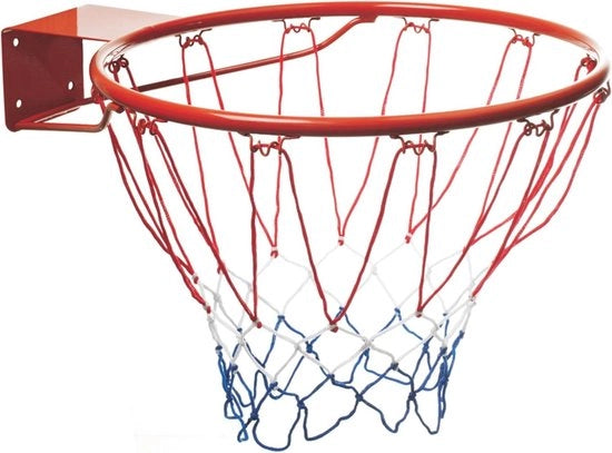 Cesta da basket outdoor per bambini e adulti - 18299 pollici - anello metallico diametro 45 cm - kit di rete e viti di fissaggio inclusi - rosso - normale