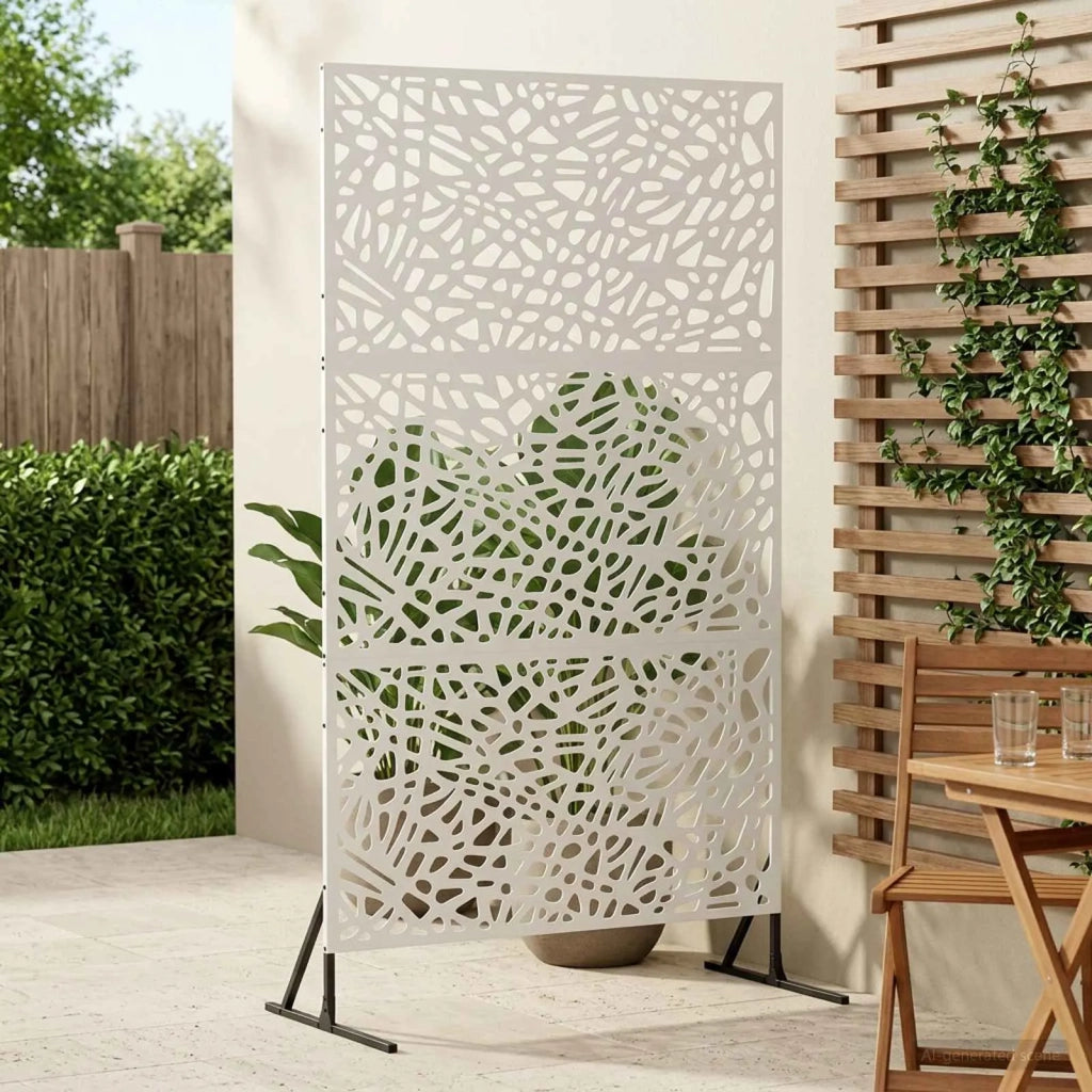 Schermo per Privacy 100 x 50 x 180 cm Acciaio Bianco 8013406