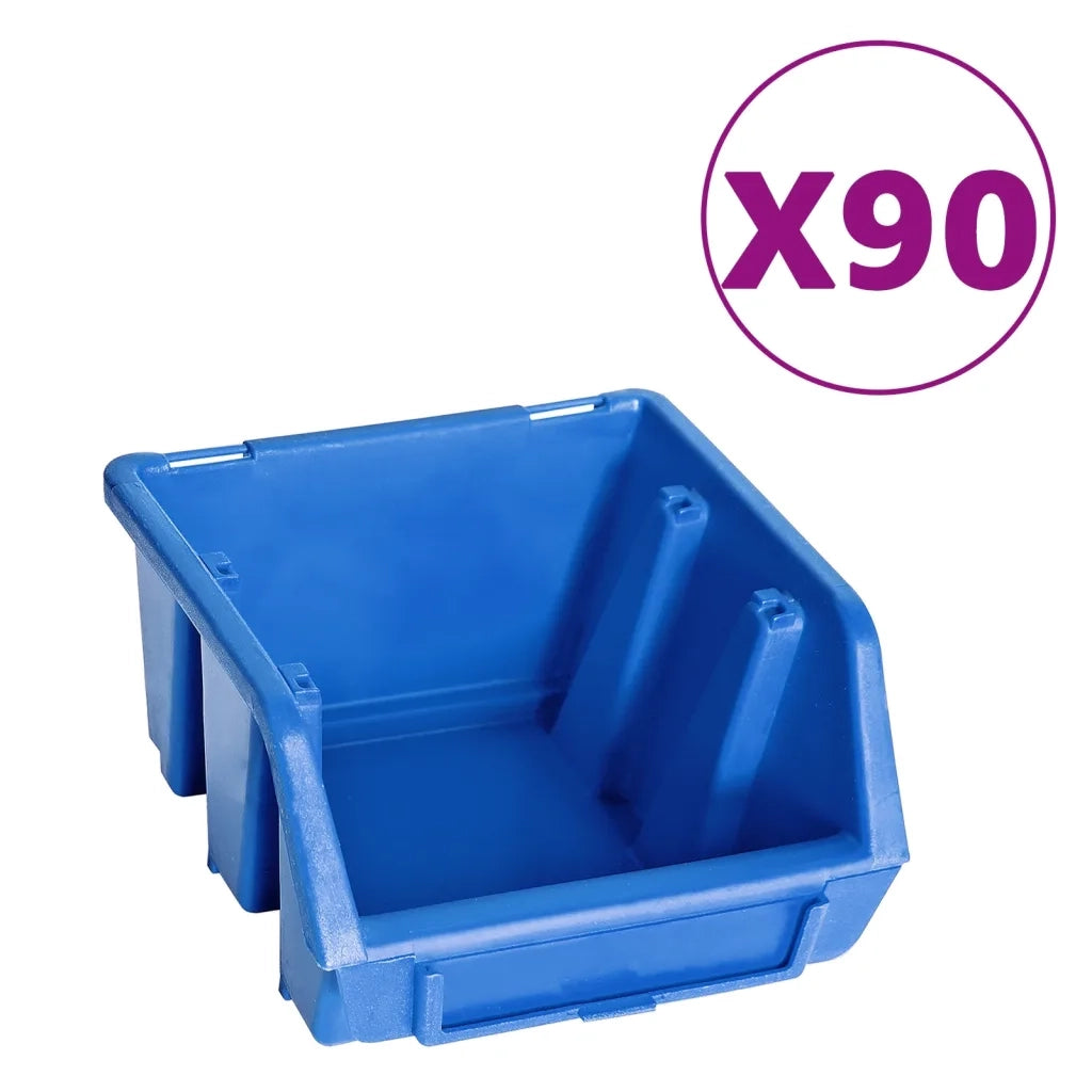 Kit Contenitori 96 pz con Pannelli a Parete Blu e Nero CFW7985871
