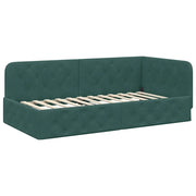 Letto singolo | Letto per adulti | Cornice del letto ad angolo Verde Scuro 100 x 200 cm Velluto